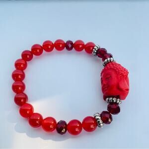 NEW Cinnabar Carnelian Buddha Bracelet